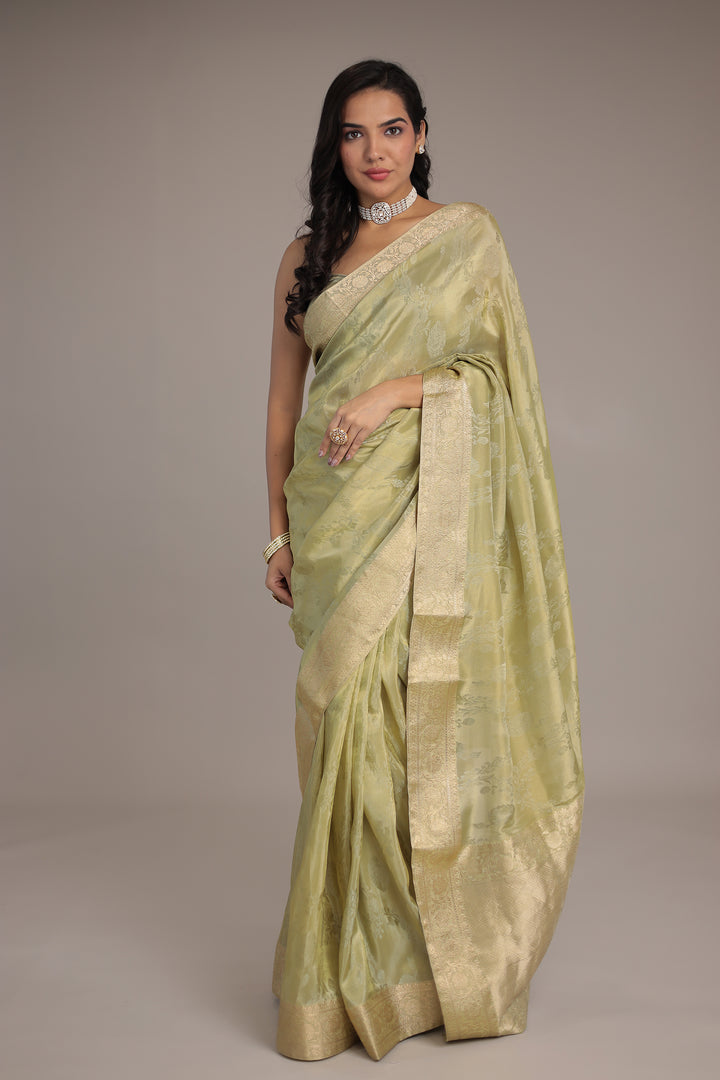 Luxurious Shimmer Tissue Saree with Traditional Handwoven Touch