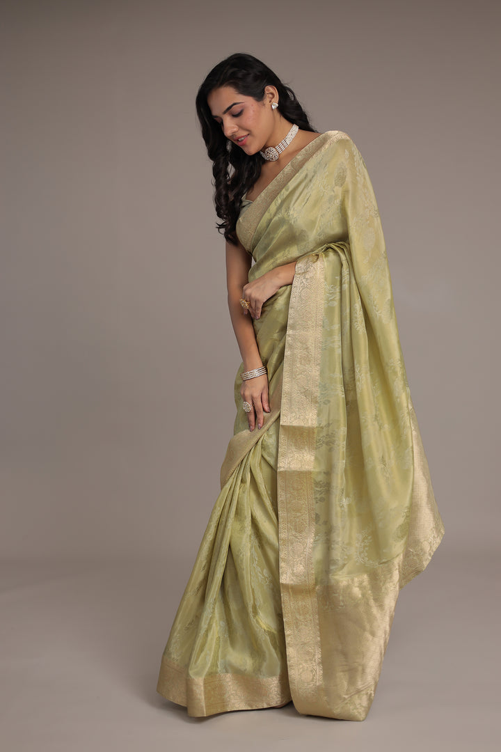 Luxurious Shimmer Tissue Saree with Traditional Handwoven Touch