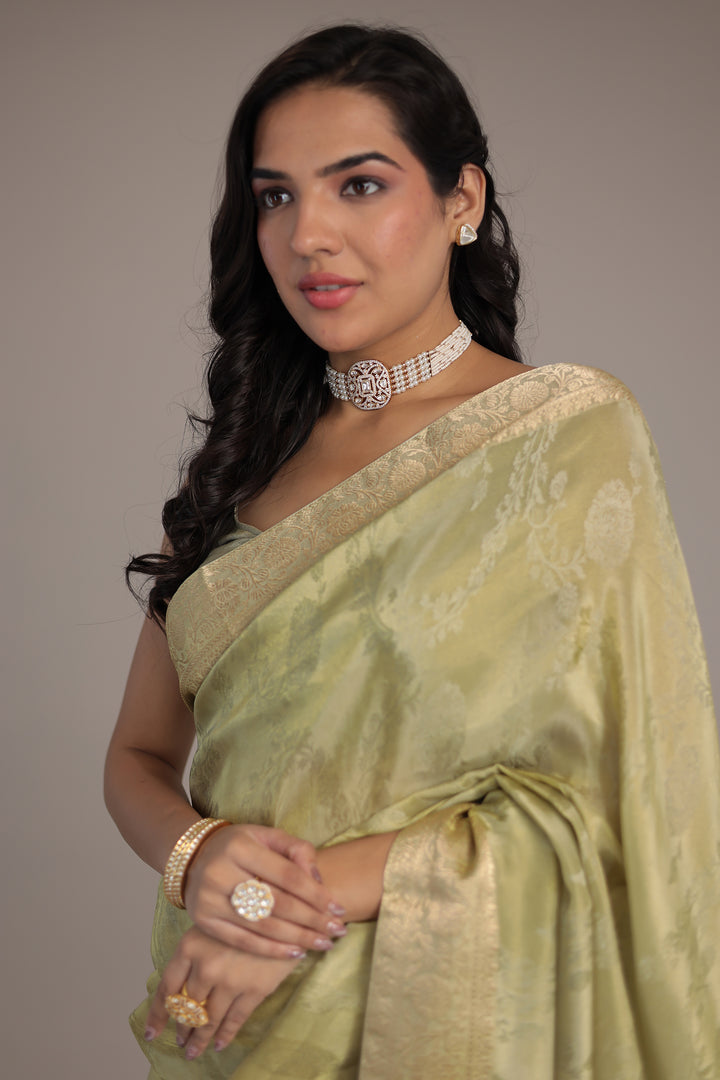 Luxurious Shimmer Tissue Saree with Traditional Handwoven Touch