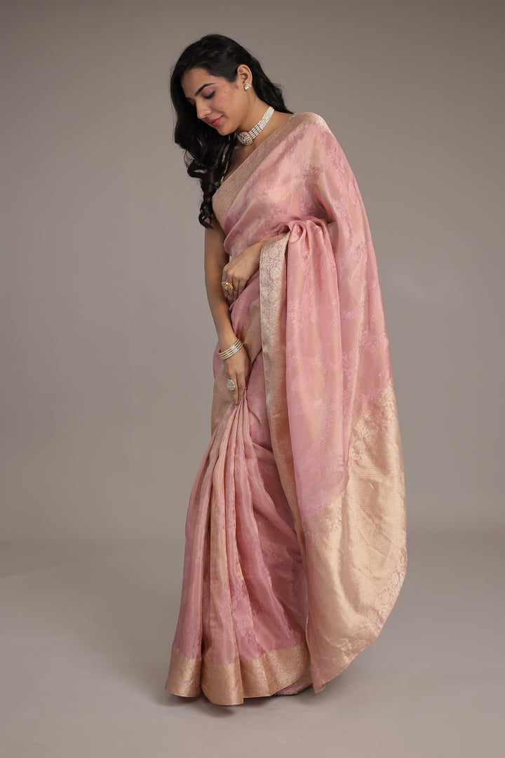 Luxurious Shimmer Tissue Saree with Traditional Handwoven Touch