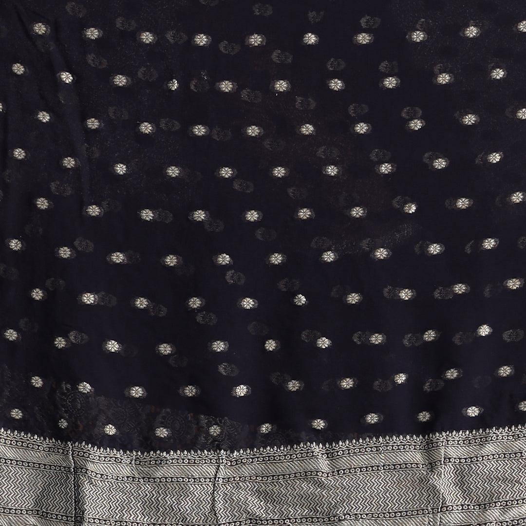 Black Power loom Bandhej Look Saree