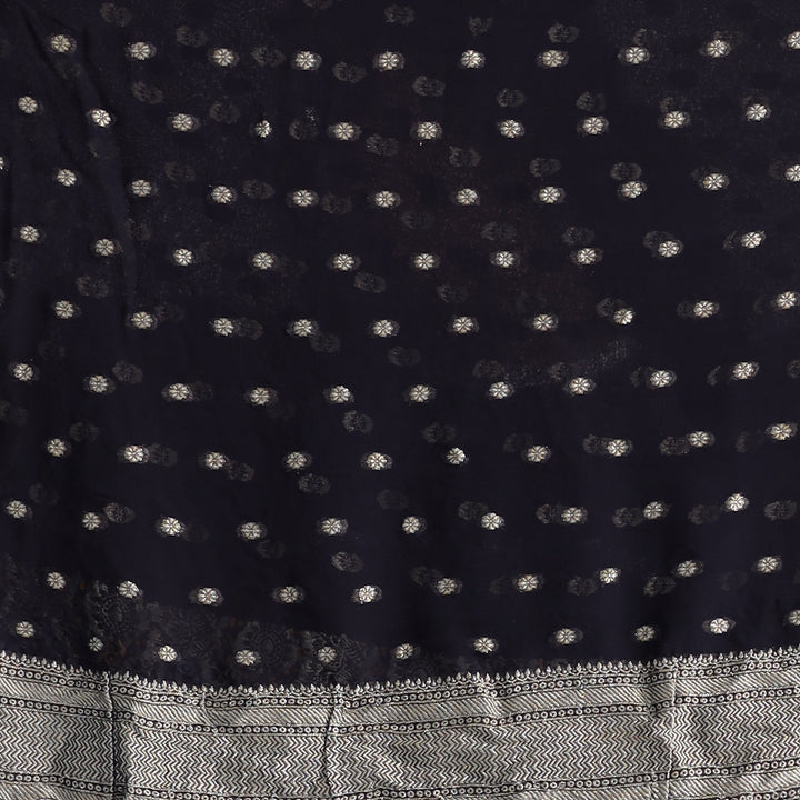 Black Power loom Bandhej Look Saree