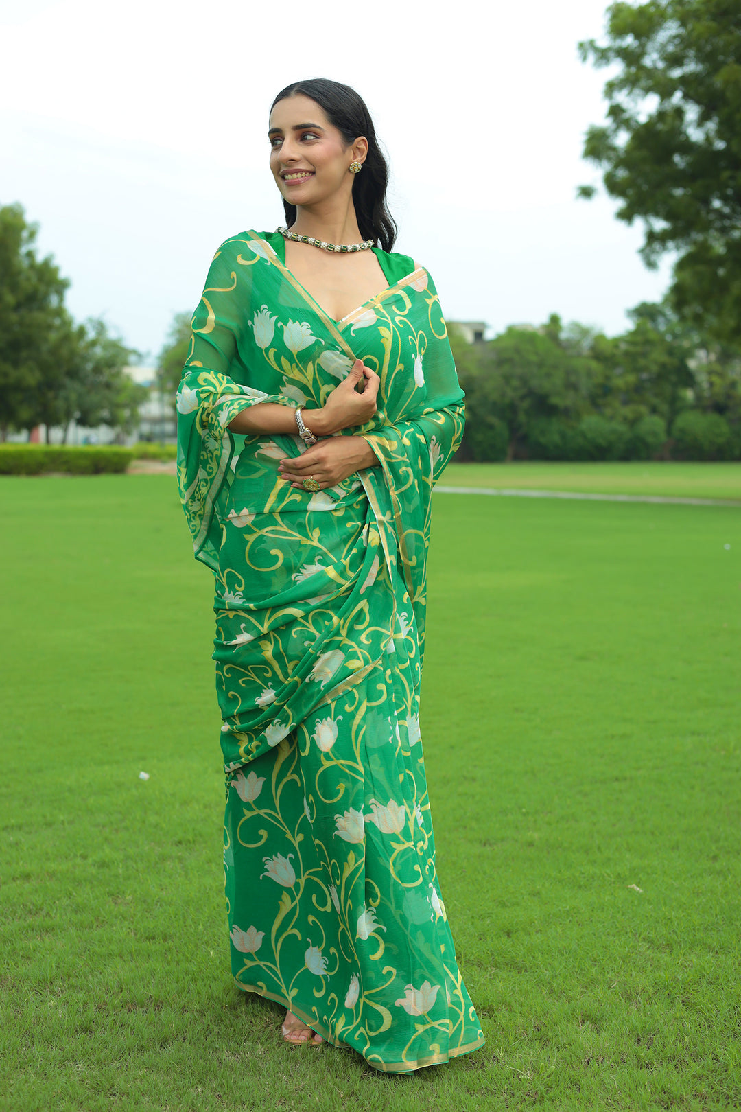 printed chiffon saree online