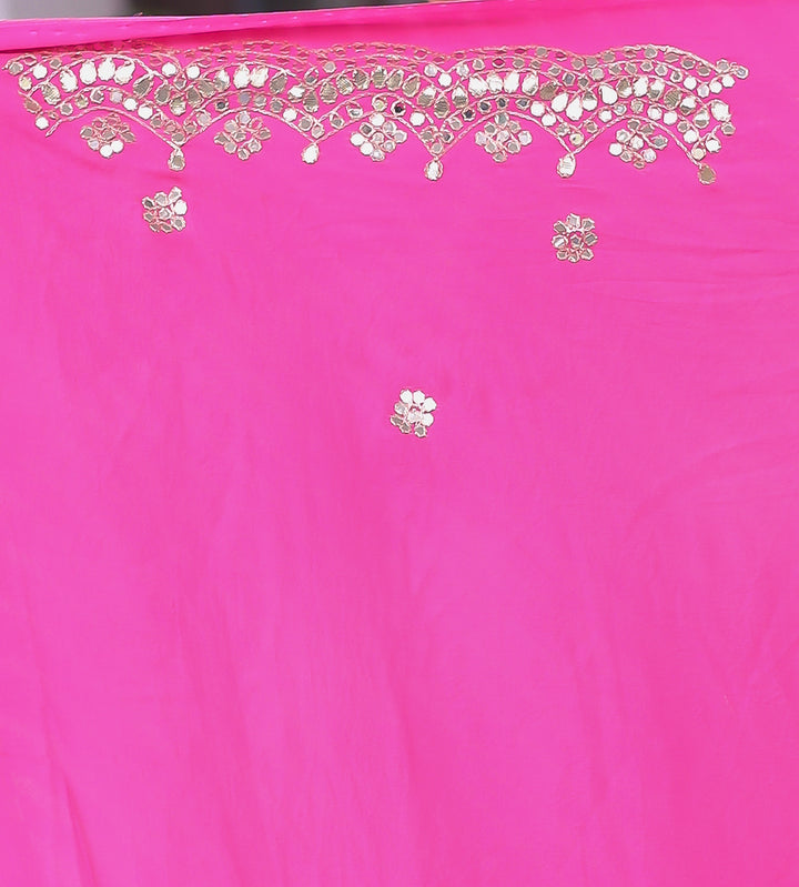 Leheriya Georgette Saree with Aari and Gota Patti work
