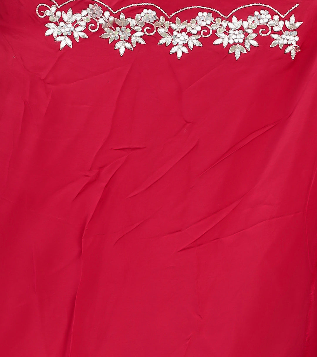 Leheriya Silk Saree with Timeless Aari and Gota Patti Embroidery