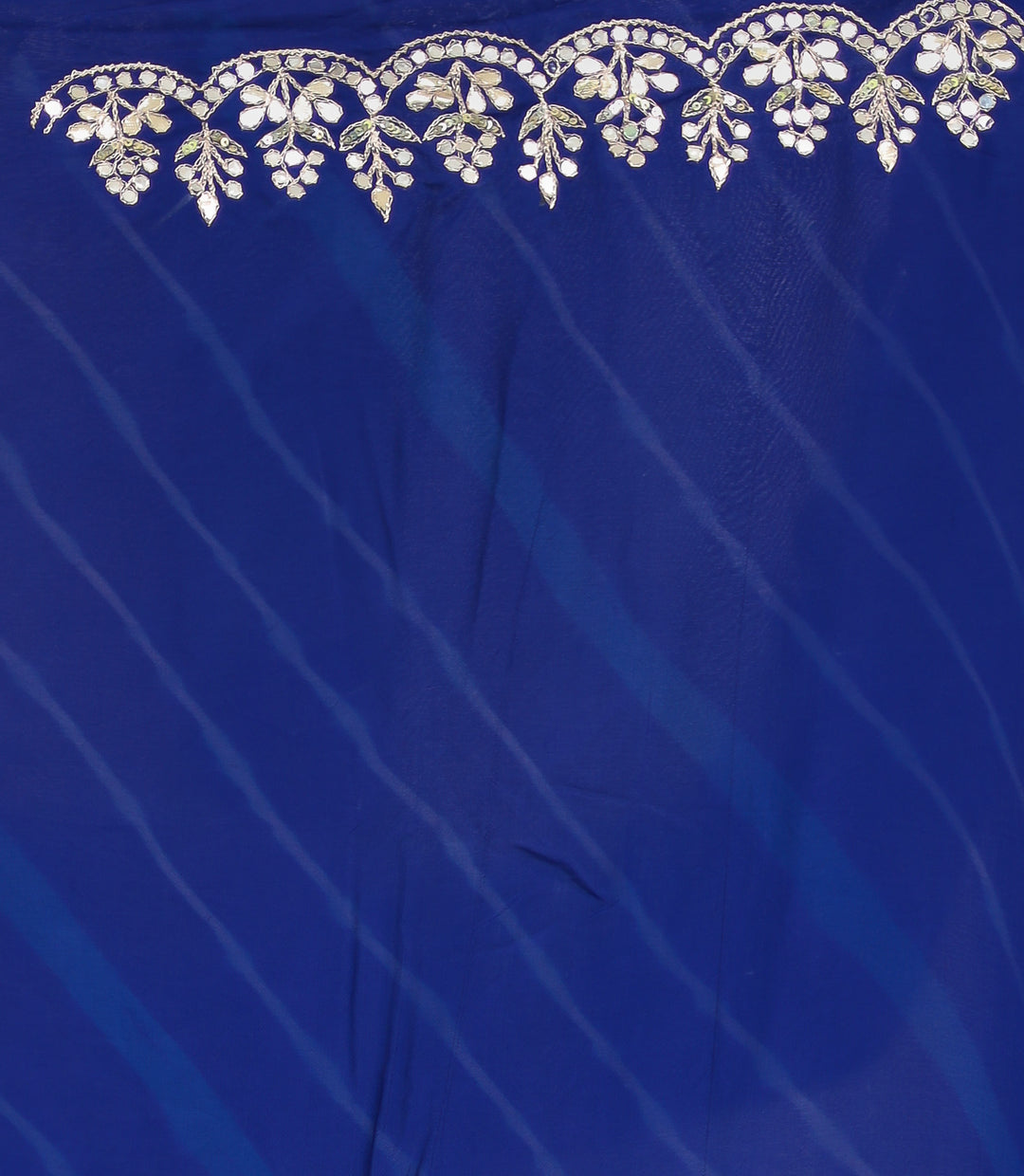 Leheriya Silk Saree with Timeless Aari and Gota Patti Embroidery