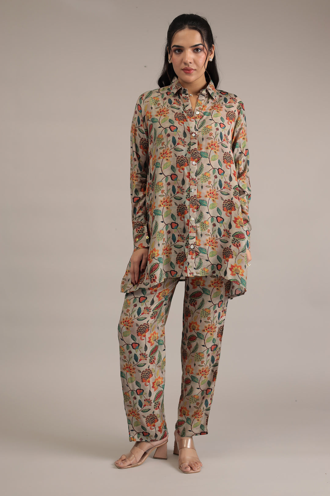 Printed Silk Blend Co Ords Set