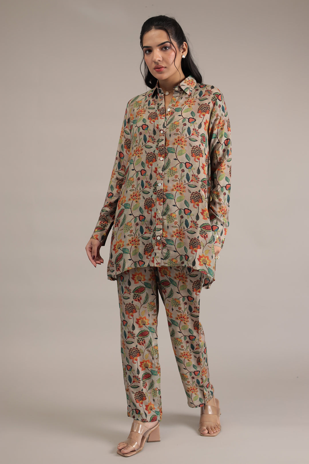 Printed Silk Blend Co Ords Set