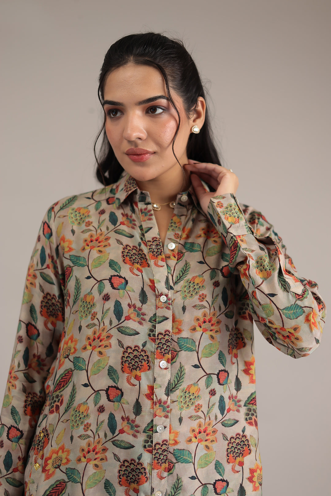 Printed Silk Blend Co Ords Set