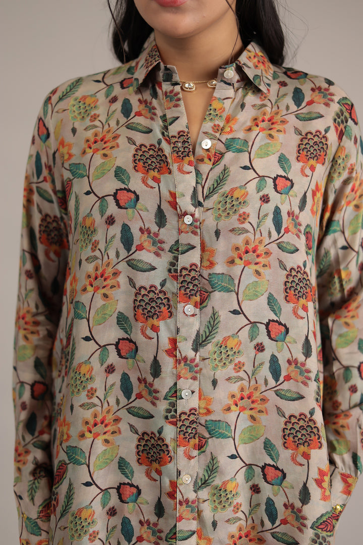 Printed Silk Blend Co Ords Set