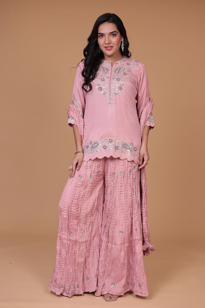 Light Pink Silk Suit 