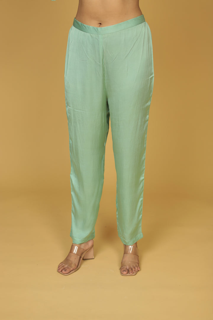 Shimmer Tissue Straight Suit with Sequins and Zardozi work
