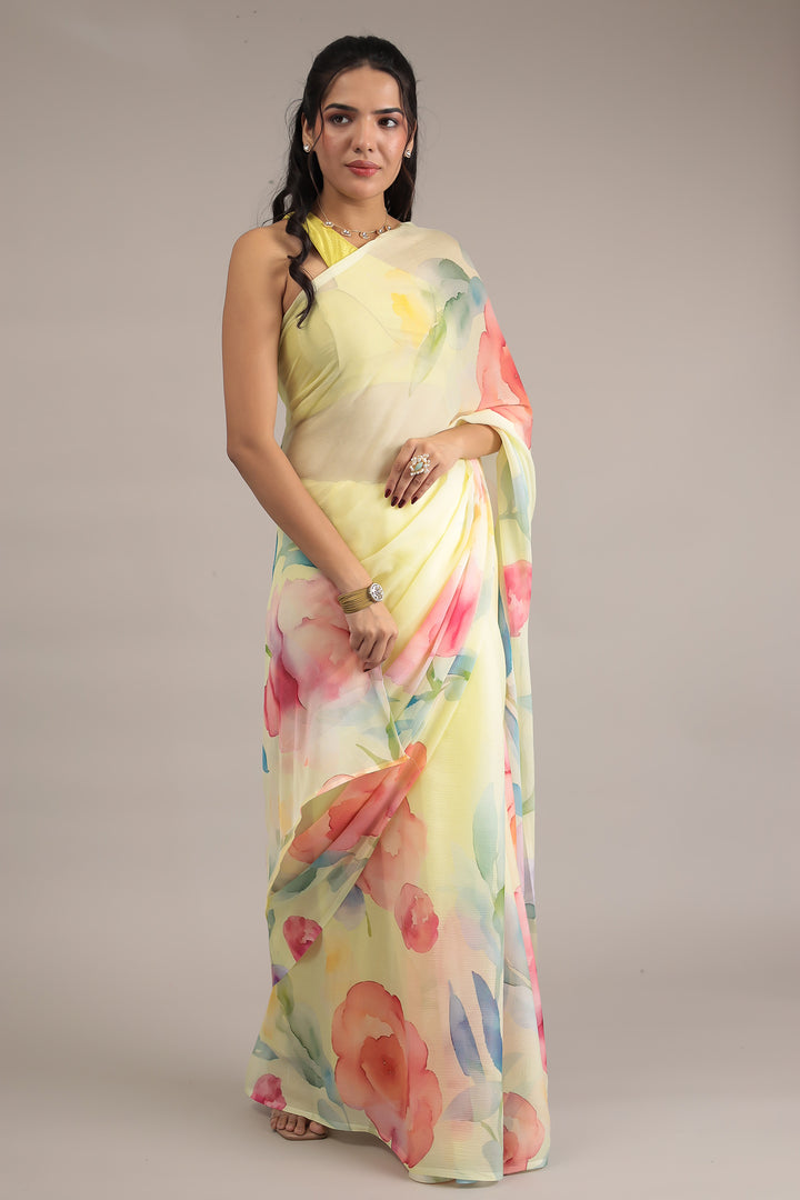 Chiffon Printed Saree For Women 