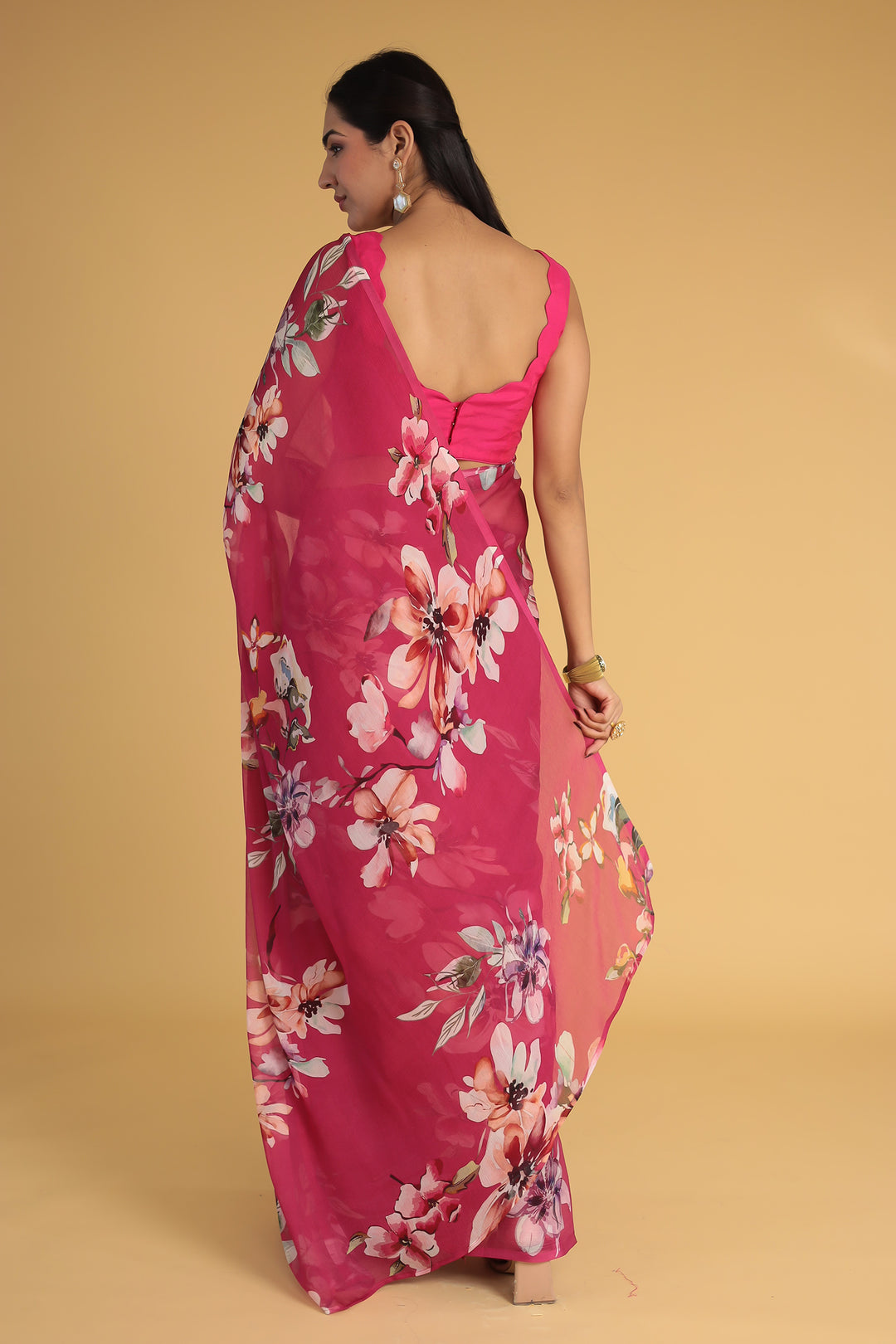 Printed Chiffon Saree