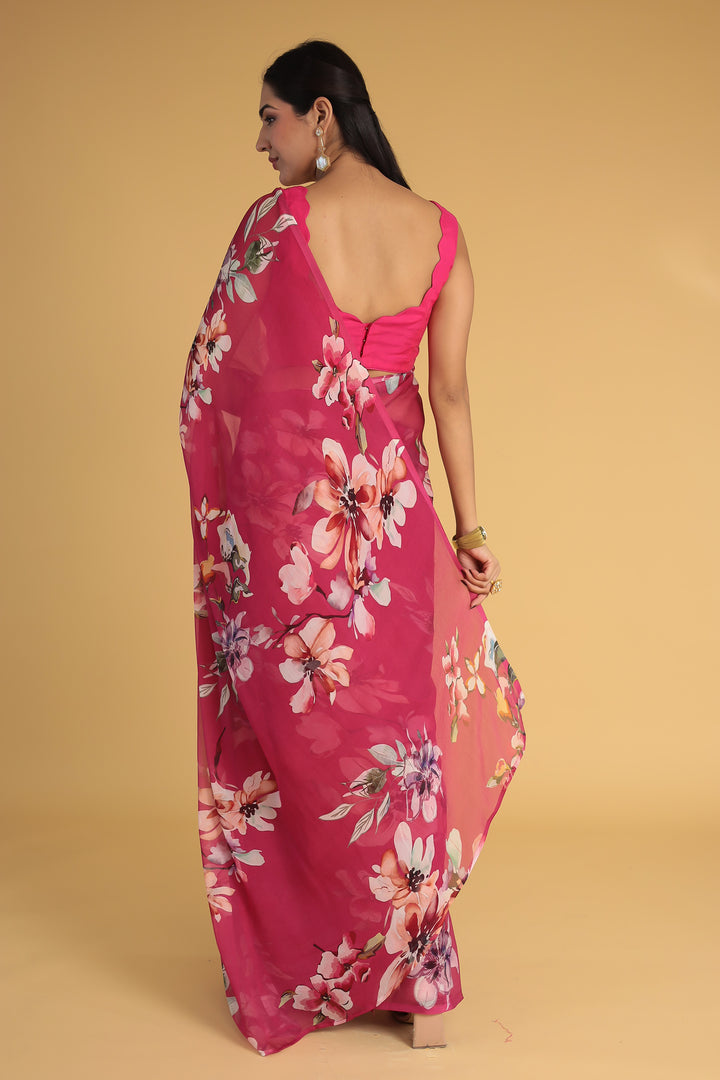 Printed Chiffon Saree