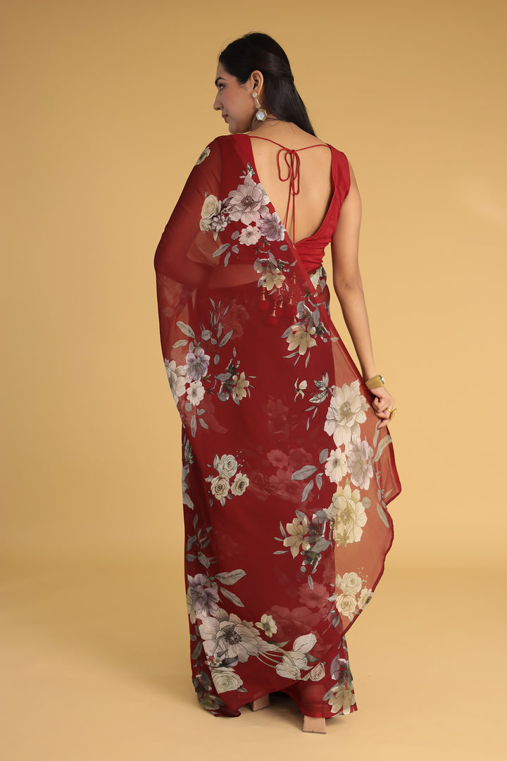Printed Chiffon Saree