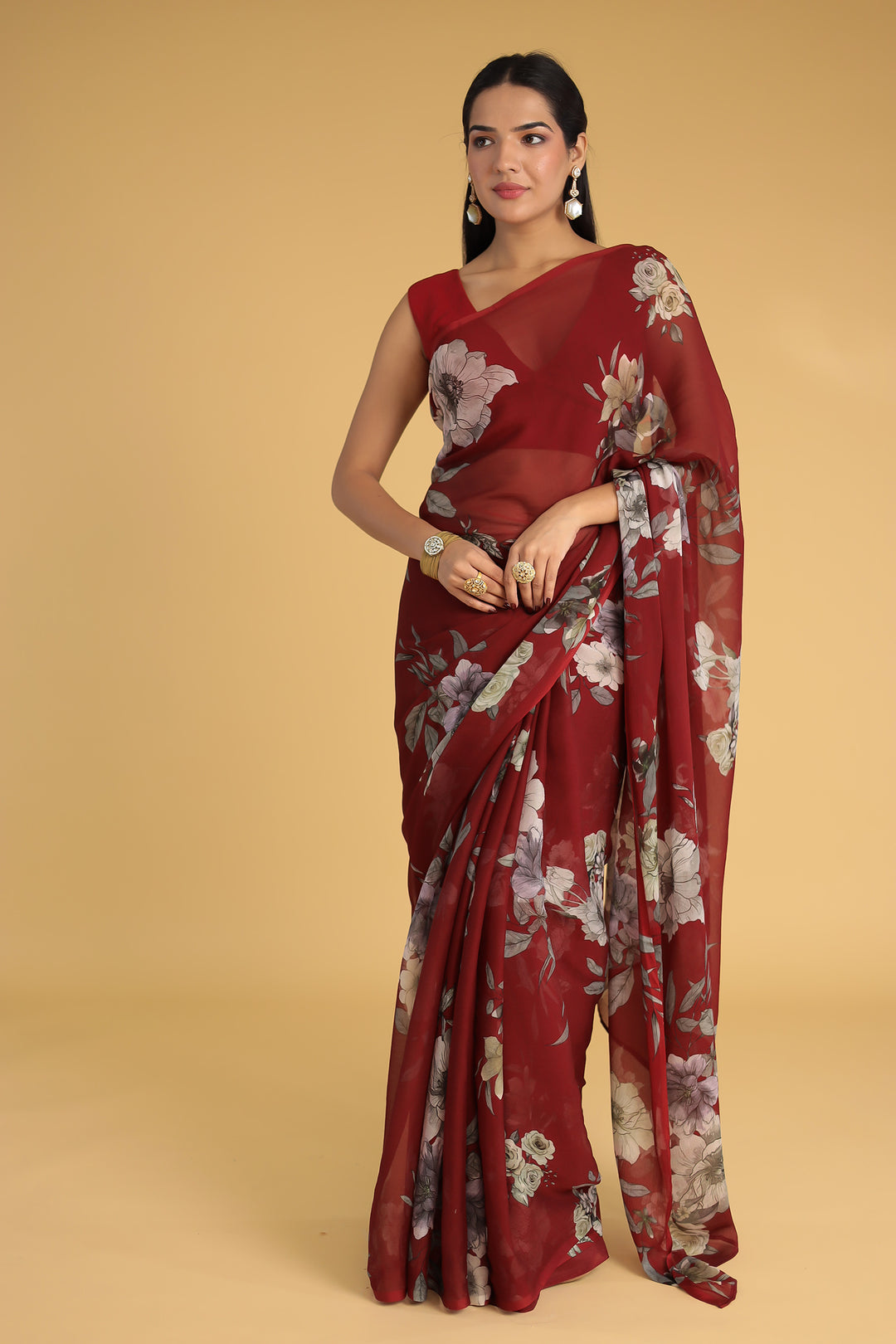 Printed Chiffon Saree