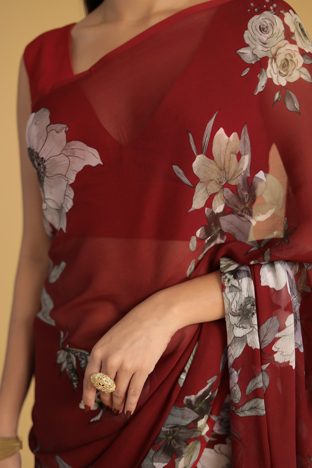 Printed Chiffon Saree