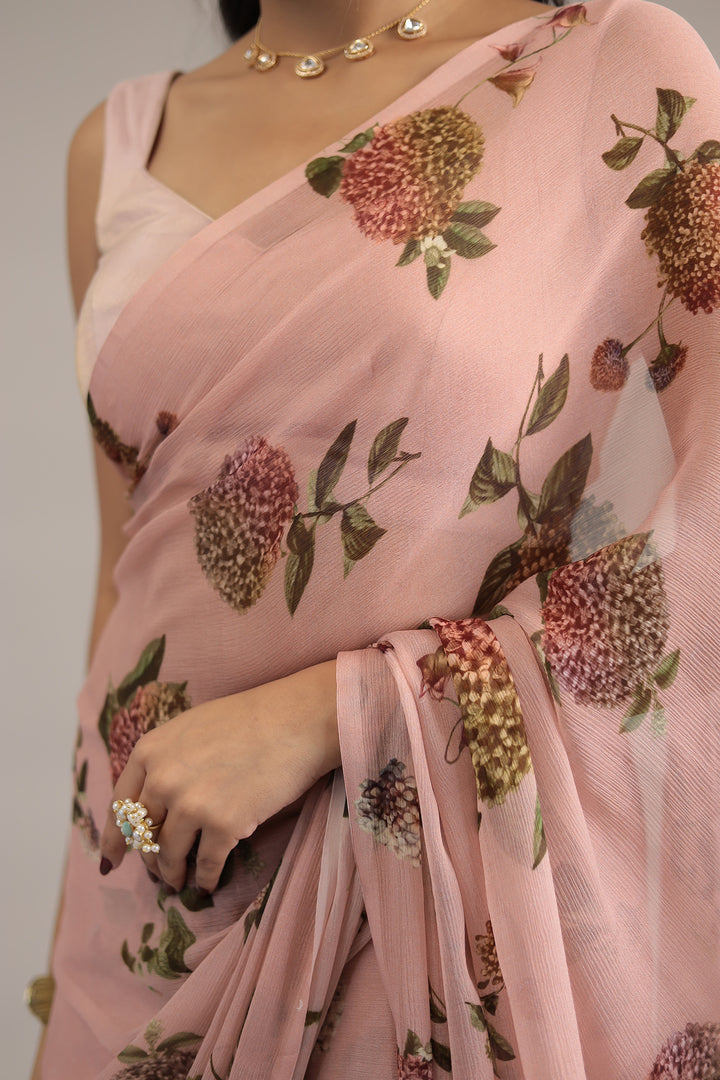 Digital Print Chiffon Saree