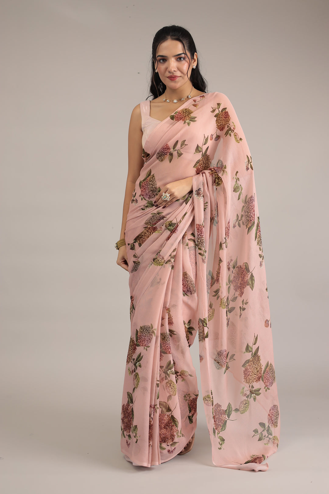 Digital Print Chiffon Saree
