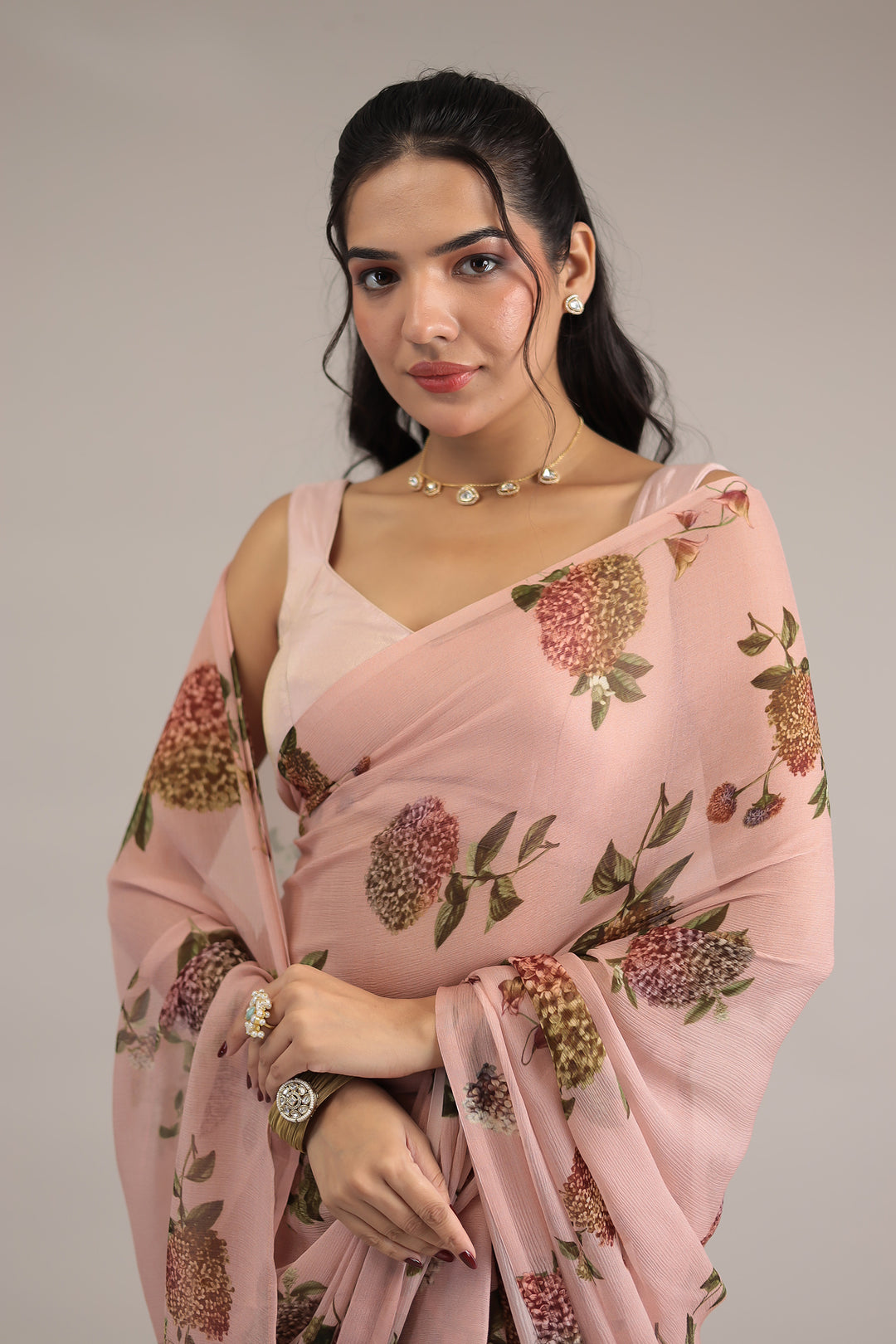 Digital Print Chiffon Saree