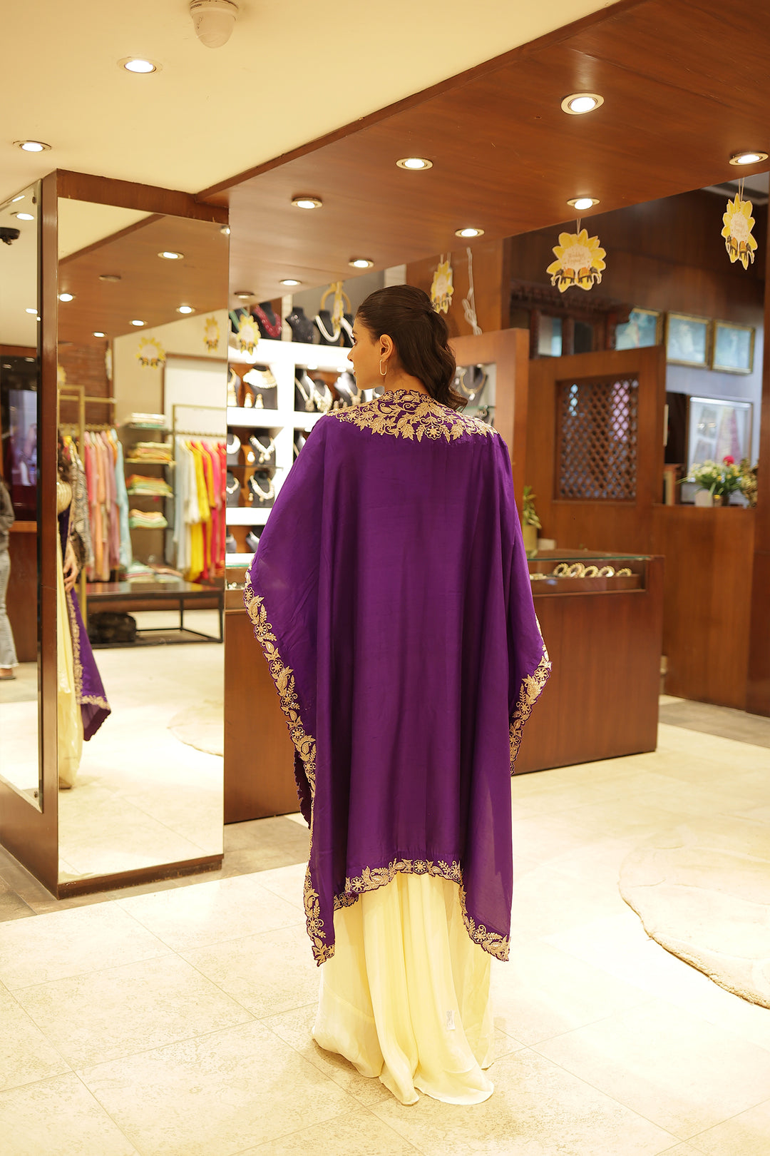 Silk Indowestern with Aari, Sequins and Zardozi work