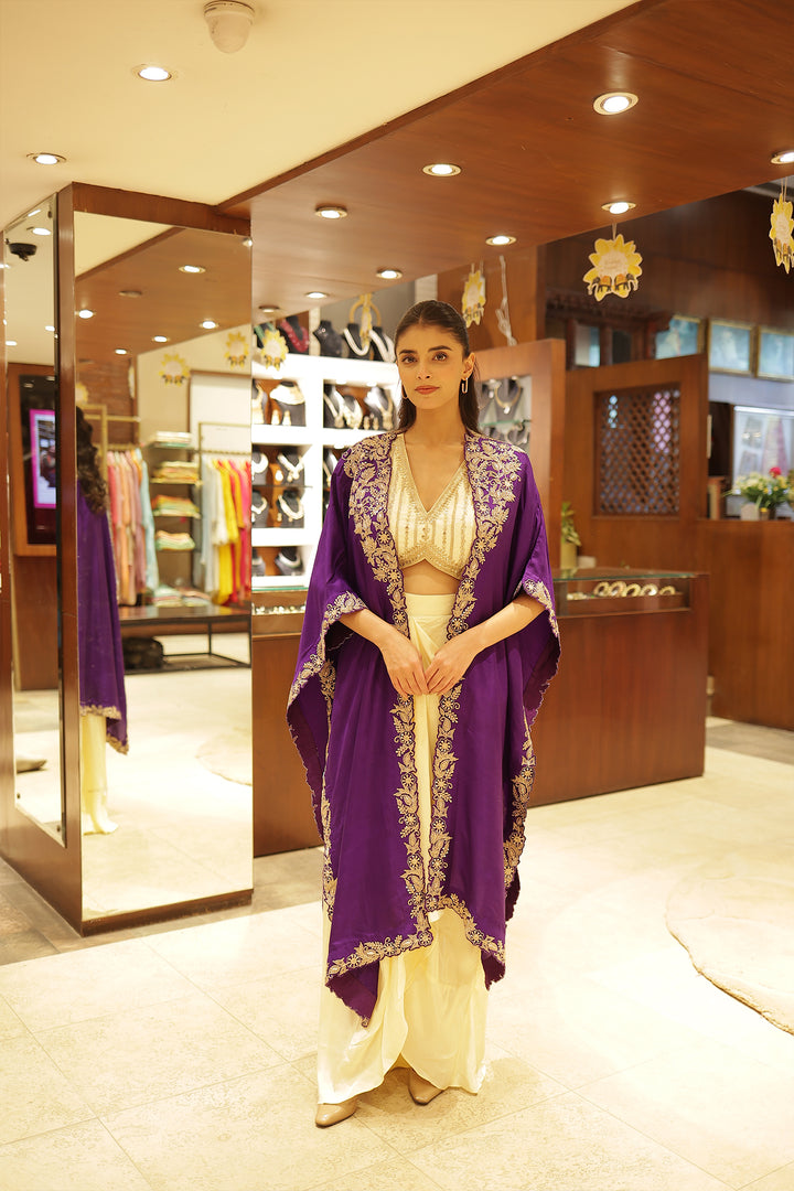 Blue Silk Indo Western 