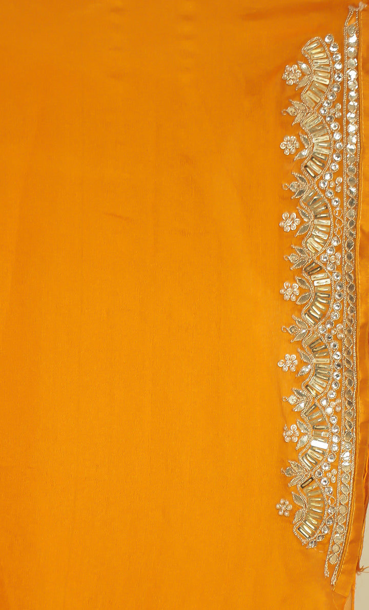 Bandhej chinon Saree with Gota, Gota Patti work.