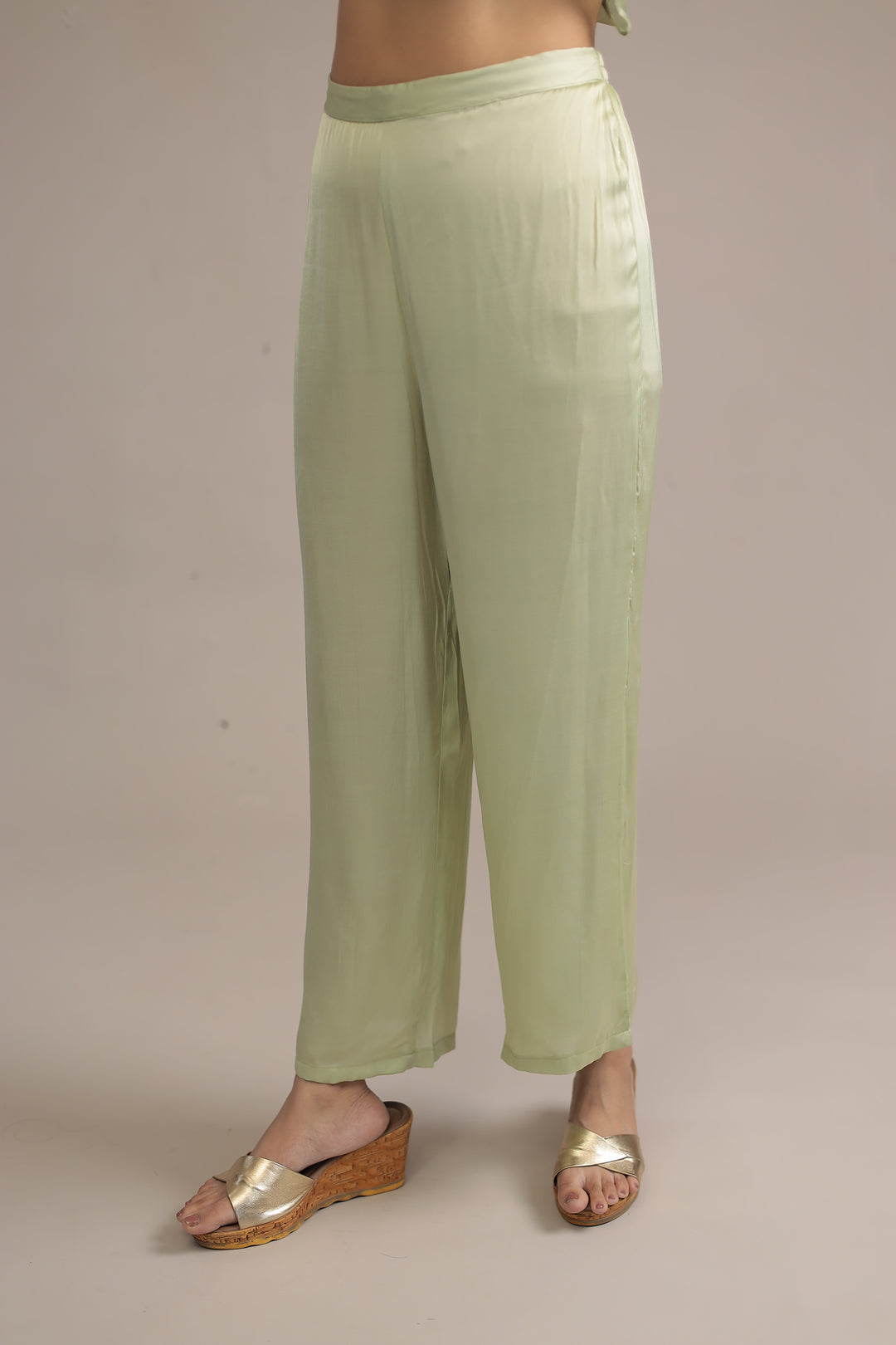 Light Green Tissue Indowestern with Sequins and Zardozi work