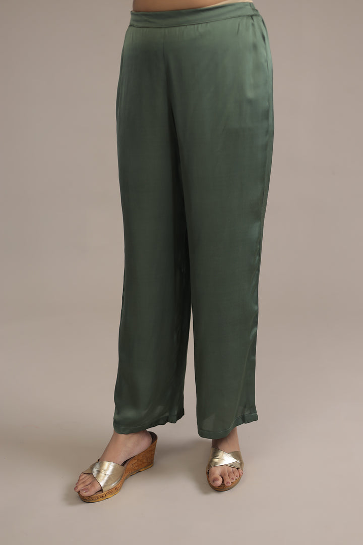 Dark Green Organza Indowestern with Sequins and Zardozi work