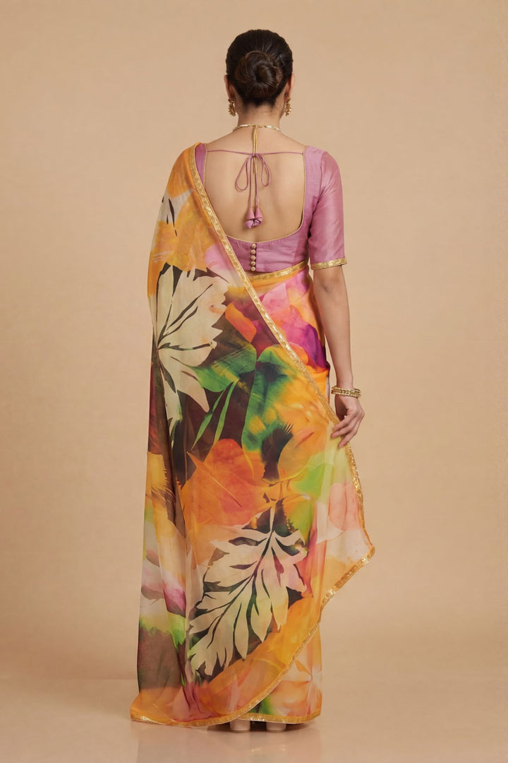 Digital Print Chiffon Saree