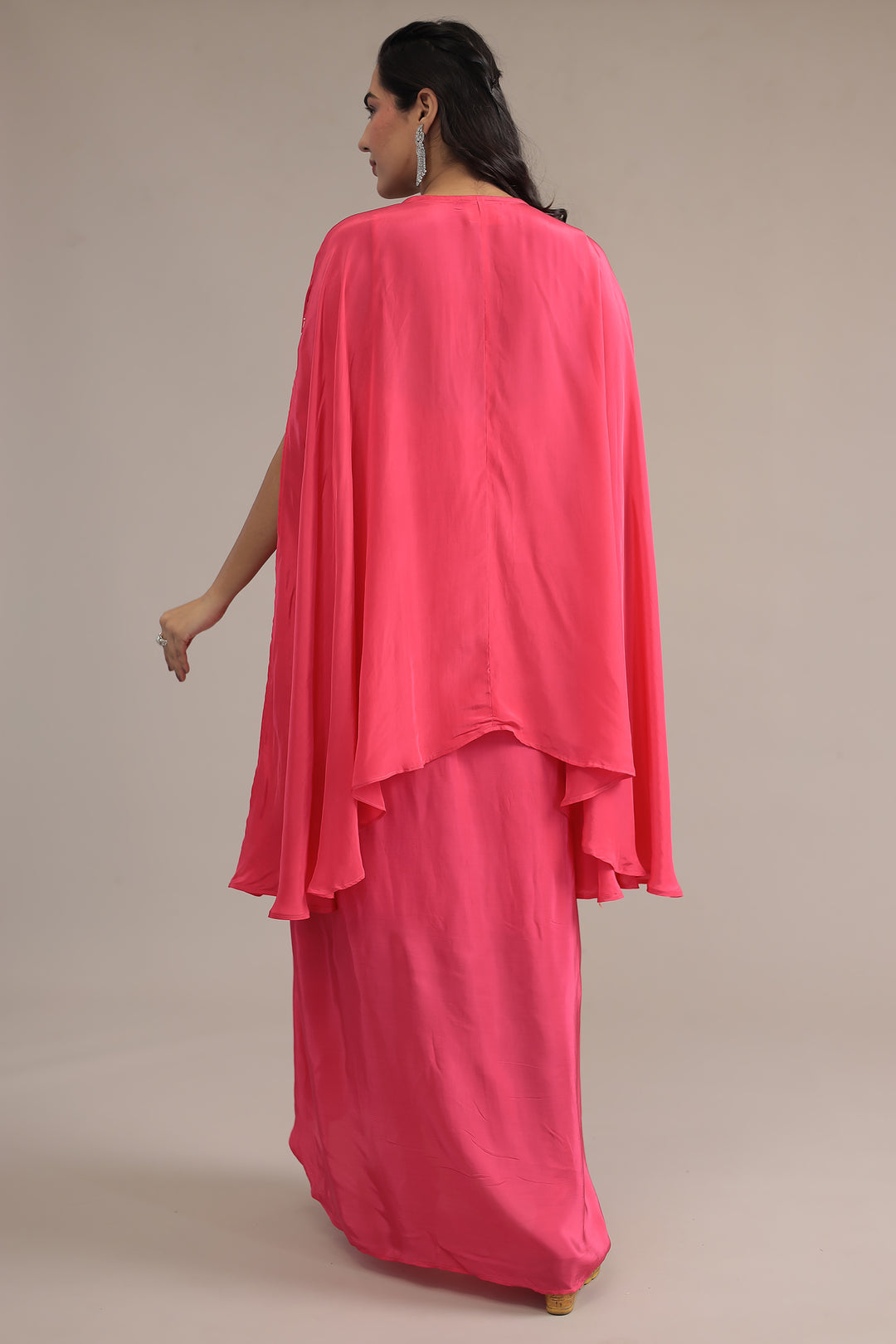 Purple Crepe silk Indowestern with Pearl, Thread and Zardozi work