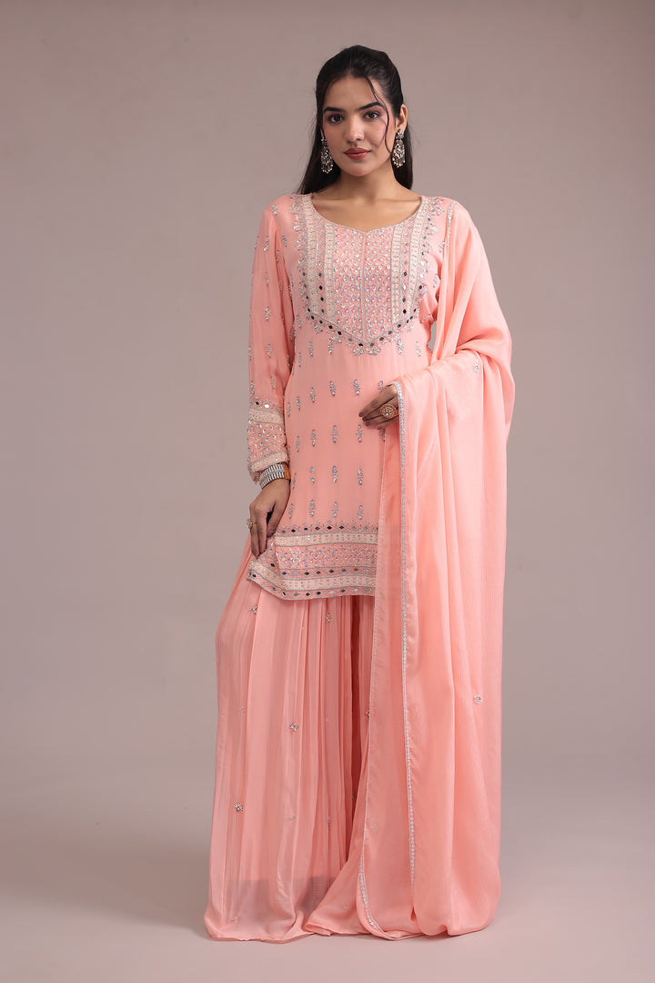 Peach Georgette Suit Online 