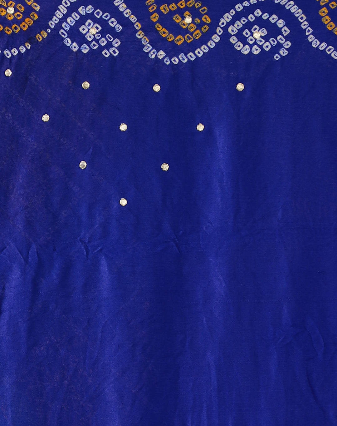 Elegant Gajji Silk Bandhej Saree with Aari and Gota work