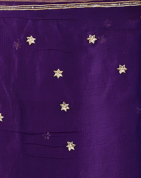 Kota Silk Saree with Detailed Gota and Pearl work Border