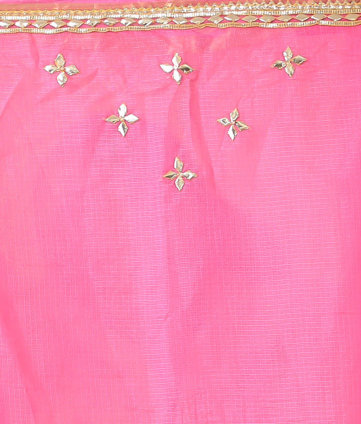 Shaded Kota Silk Saree Embroidered with Gota Patti work