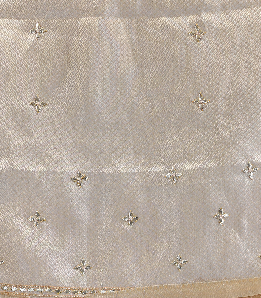 Tissue Saree embroidered with Gota and Gota Patti work