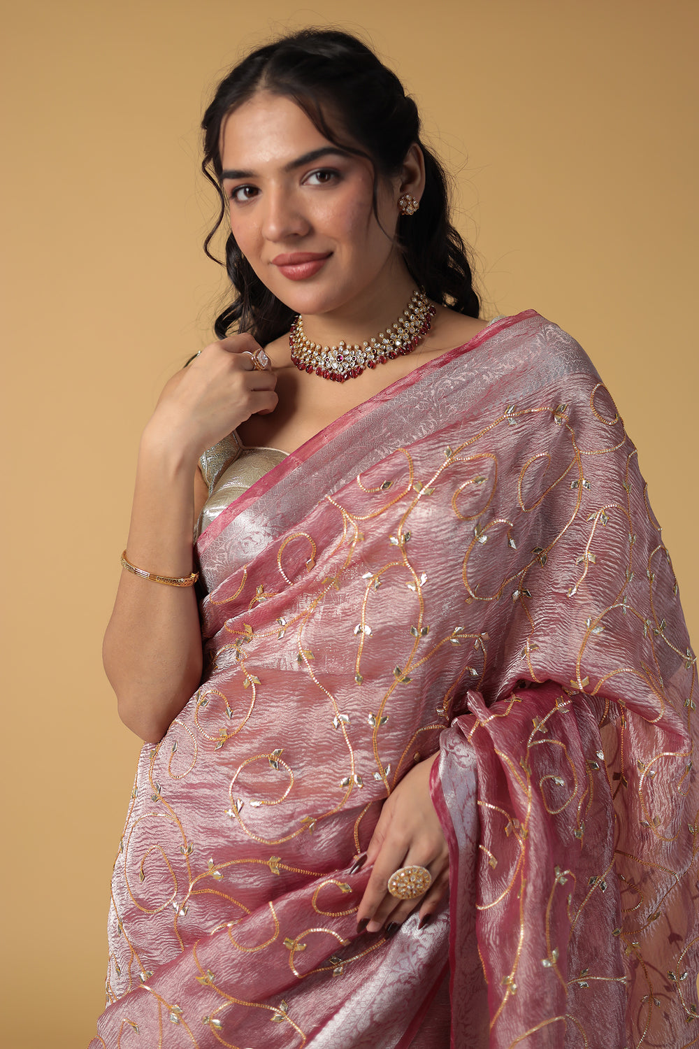 crushed sarees