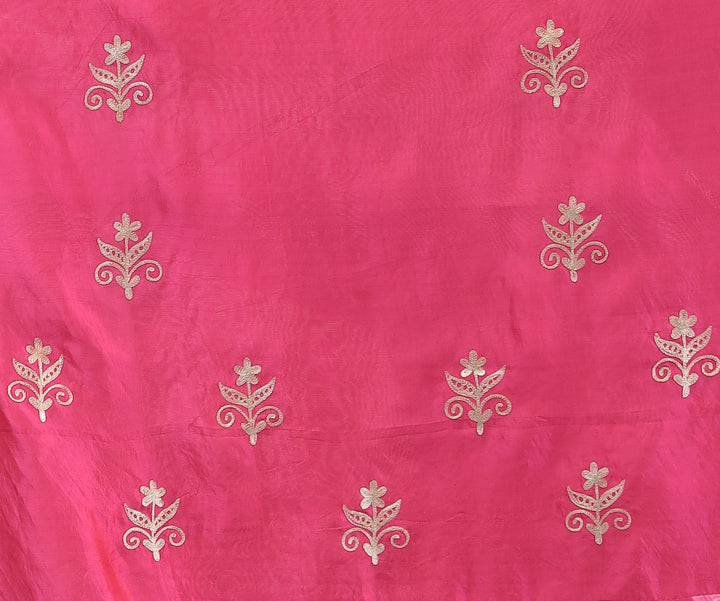 Light Blue Leheriya Tussar Silk  Saree  with Aari work