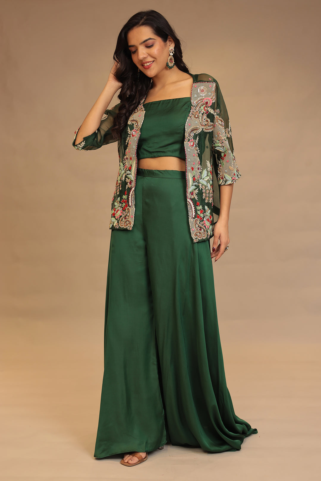 Silk Indowestern with Cutdana, Sequins and Zardozi work