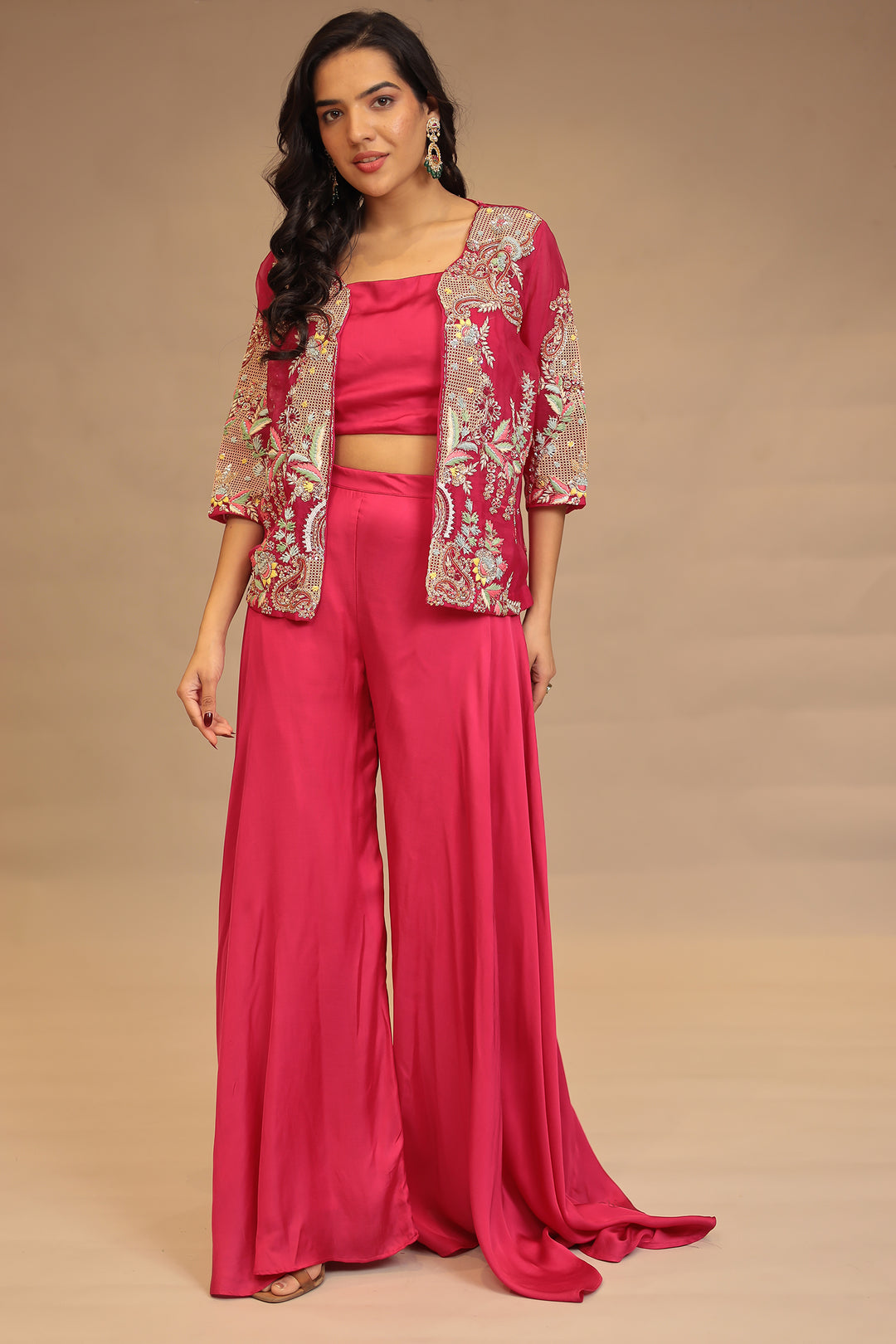 Silk Indowestern with Cutdana, Thread and Zardozi work