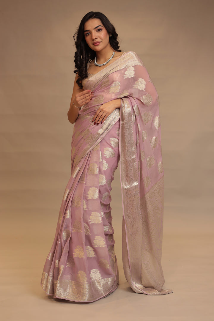 Georgette  Saree with Banarasi work
