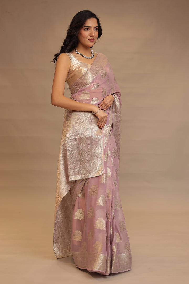 Georgette  Saree with Banarasi work