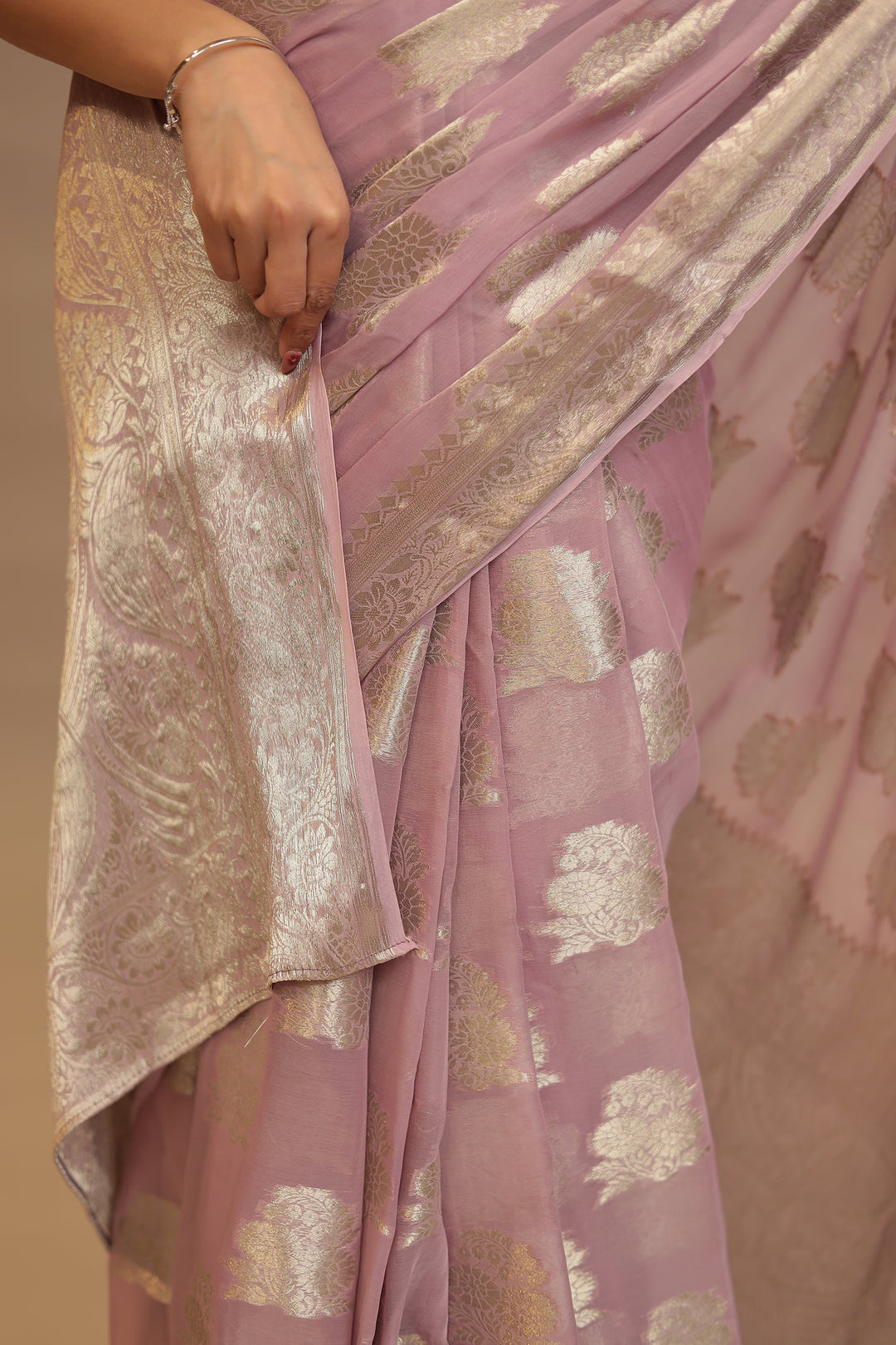 Georgette  Saree with Banarasi work