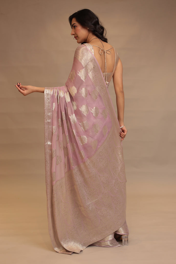 Georgette  Saree with Banarasi work