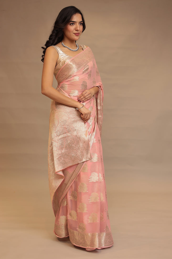 Georgette  Saree with Banarasi work