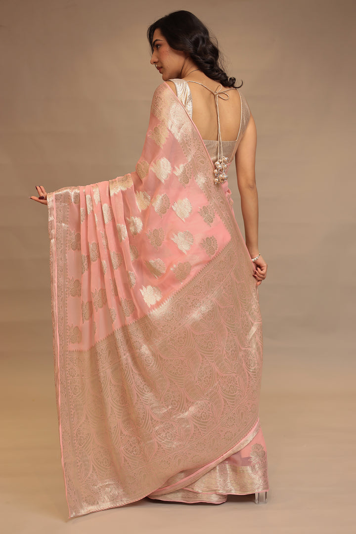Georgette  Saree with Banarasi work