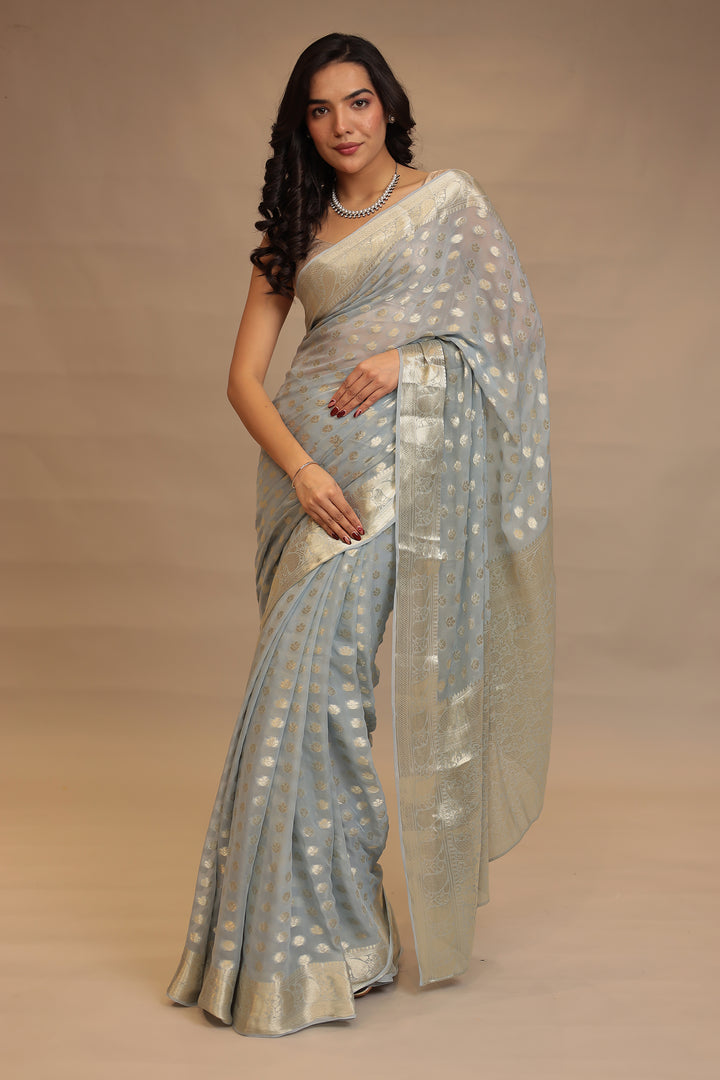 Saree With Banarasi Work 