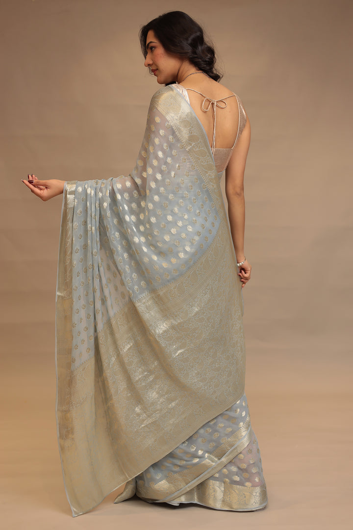 Weaving Banarasi Chiffon Saree