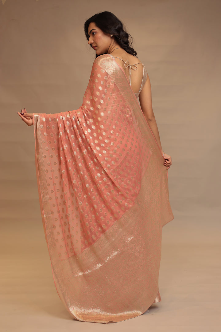 Weaving Banarasi Chiffon Saree